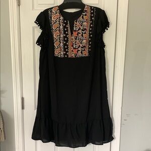 Black Dress with Colorful Design